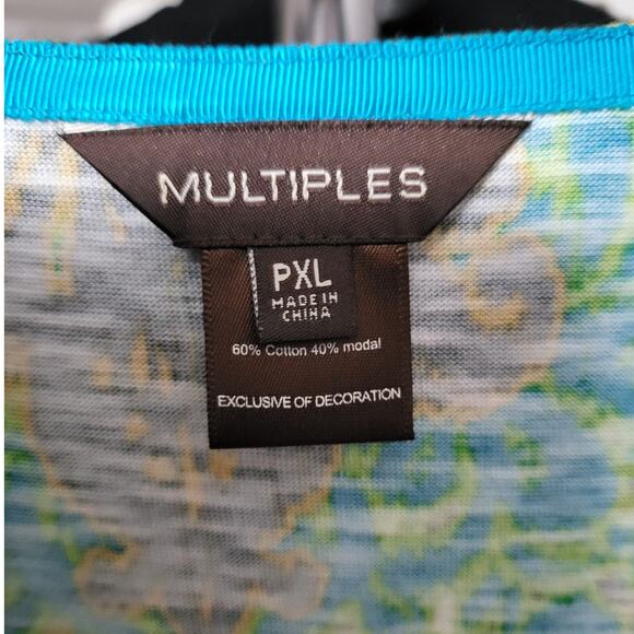 Multiples Long Sleeve India Inspired Front Tie Top - PXL - Picture 4 of 6